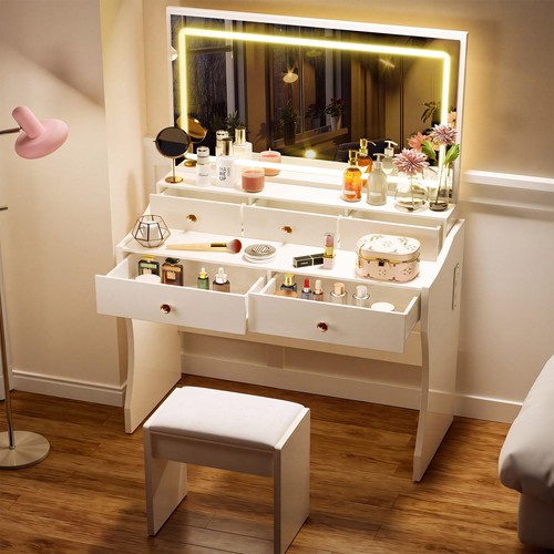 White comhoma makeup vanity - white,