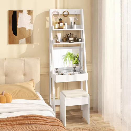 Vanity desk flip up mirror - desk,