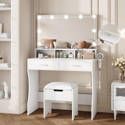 Vanity desk with - vanity, mirror
