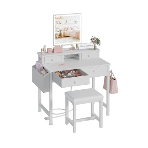 White makeup vanity desk - white,