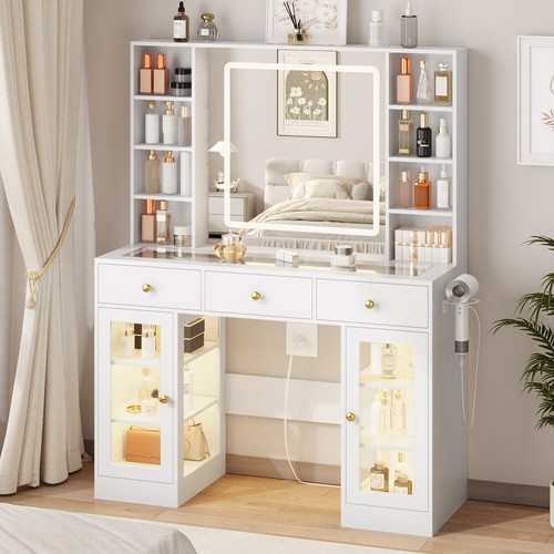 Vanity desk with - mirror, and