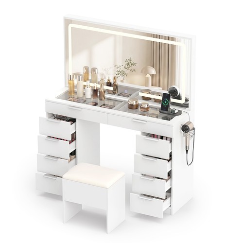 Vanity desk with mirror - with, and