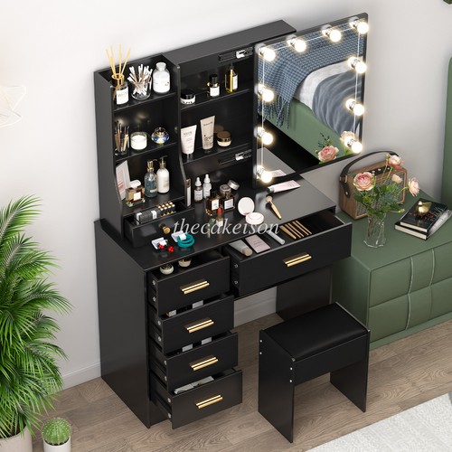 Vanity with mirror and - with, led