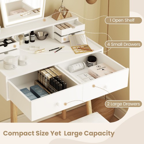 Vanity table set with - vanity, lighted