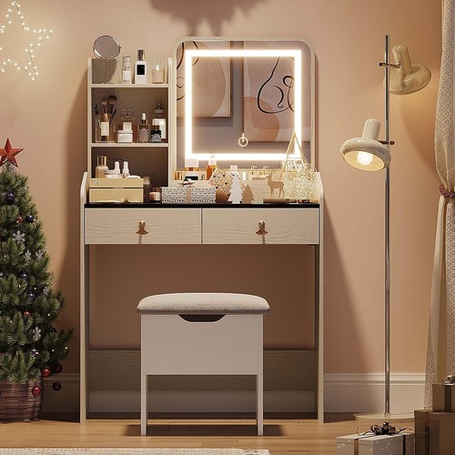 Vanity desk with led - with, light