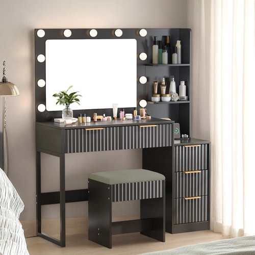 Vanity table with led - with,