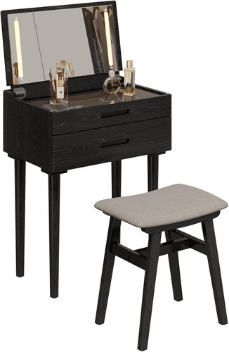 Chic black vanity desk - black, &