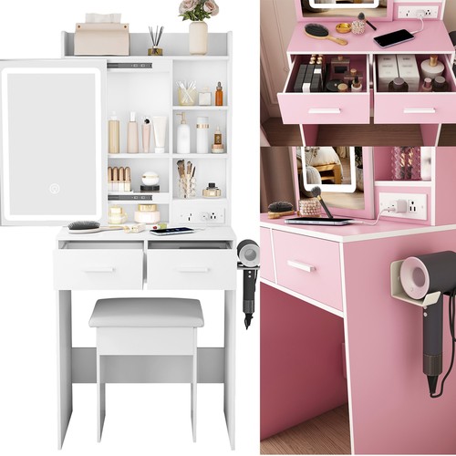 Vanity desk with mirror - vanity,