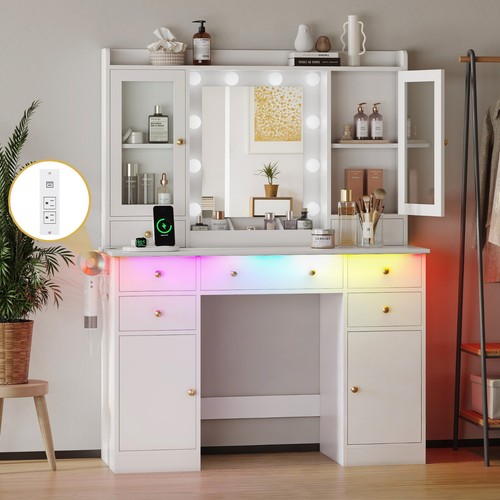 Vanity desk with - vanity, lighted