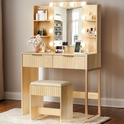Vanity mirror with - lights, and