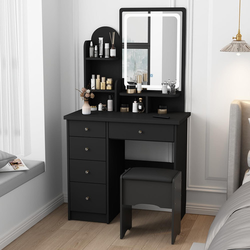 Vanity with chair dressing - vanity, chair,