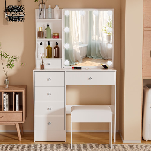 Vanity table set - vanity, led