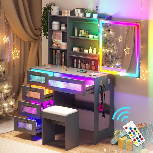 Vanity desk with led - vanity,