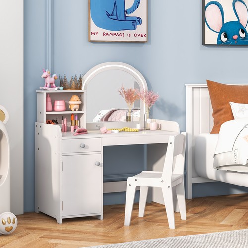 Kid vanity table chair - table, set