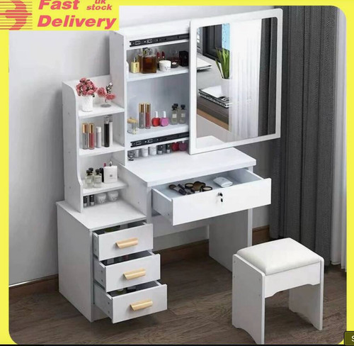 Vanity desk with led mirror - led,
