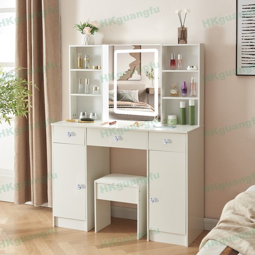 Vanity desk set with - desk, led