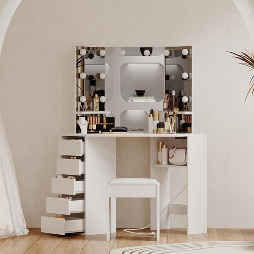 Corner vanity and stool - corner,