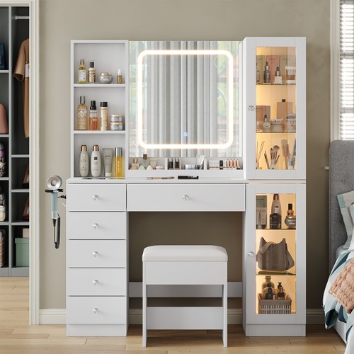 Vanity desk with - vanity, mirror