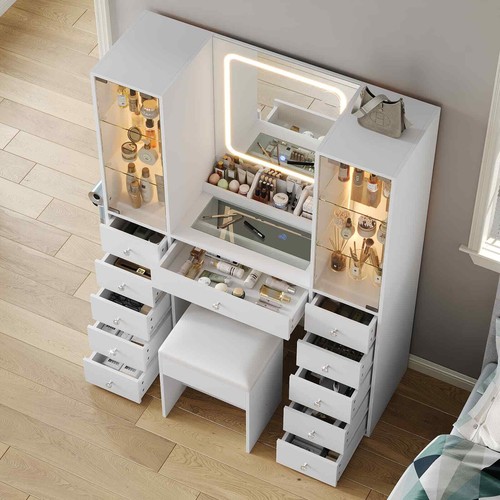 Makeup vanity with - with, mirror