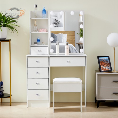 Vanity desk with tempered - vanity,