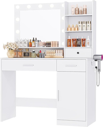 Makeup vanity desk with - desk, mirror