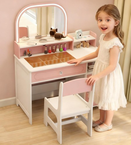 Pink kids vanity table - kids, and
