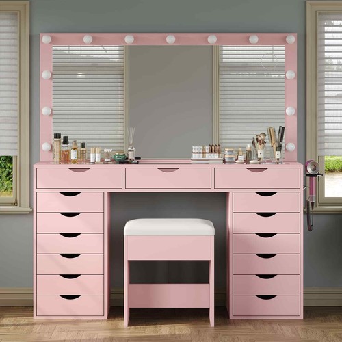Vanity desk with mirror 15 - with, mirror,