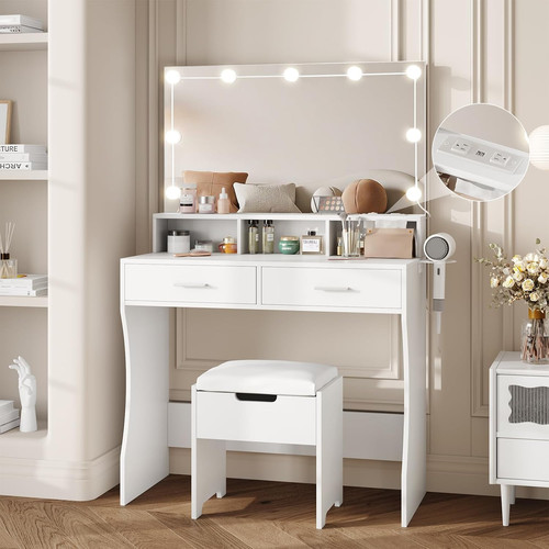 Vanity desk with mirror - with,