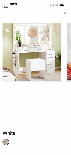 White vanity makeup - white, desk
