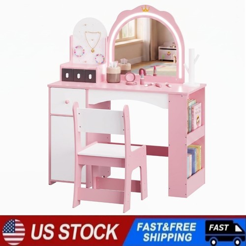 Kids vanity table chair - table, set