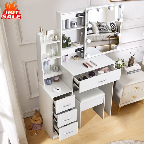 Vanity desk with - desk, sliding